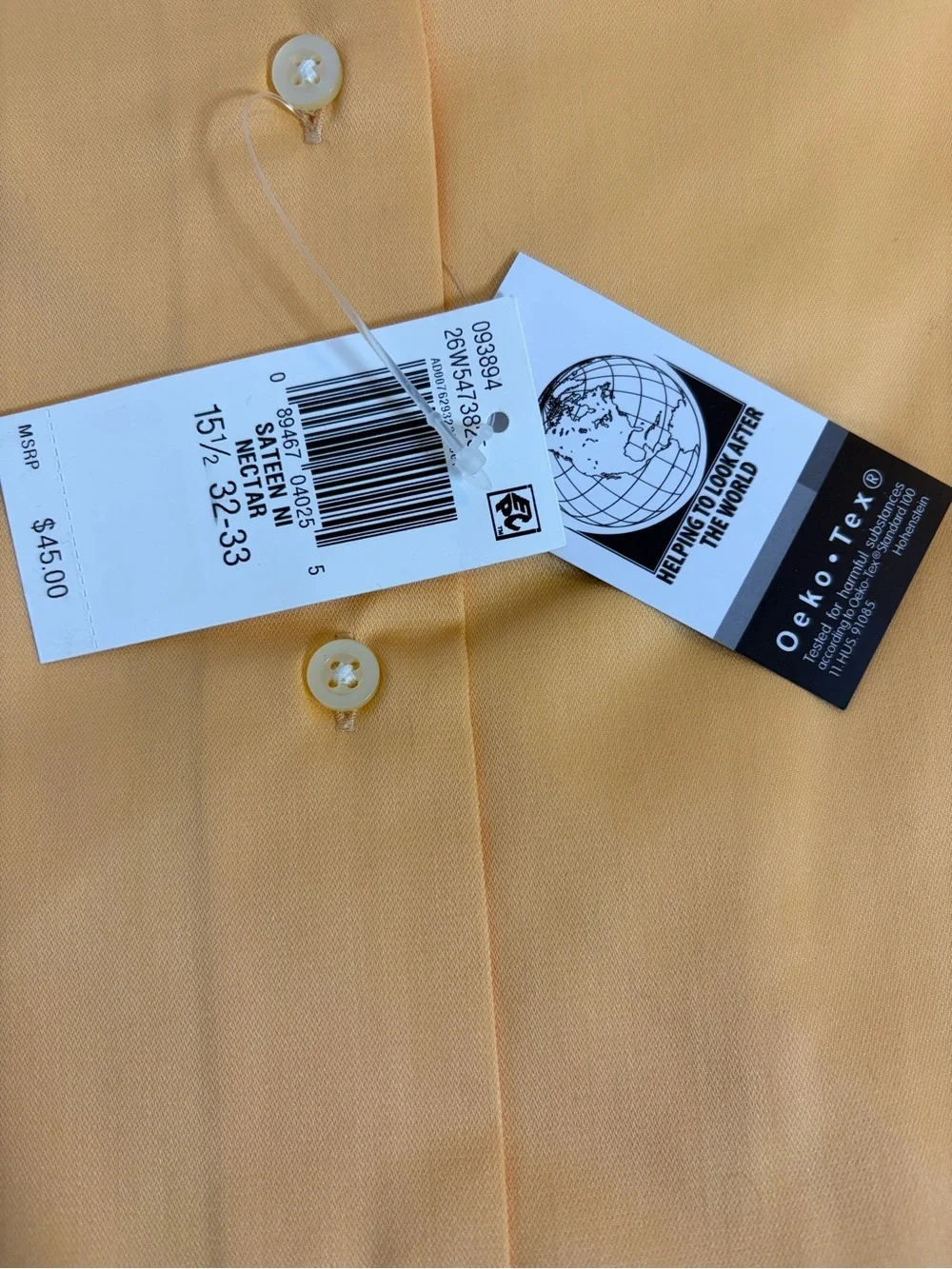 Arrow Heritage Sateen No Iron Classic Fit Dress Shirt NWT 15.5 32/33 Nectar